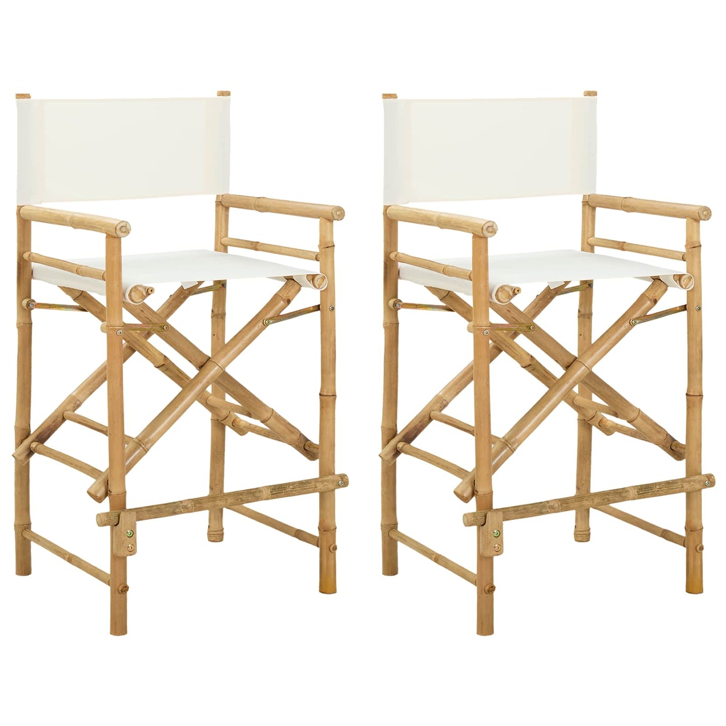 Sedia Direttore Pieghevole 2 pcs Naturale 58 x 48 x 115 cm | homemem39