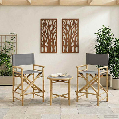 Sedia Direttore Pieghevole 2 pcs Naturale 58 x 48 x 115 cm | homemem39