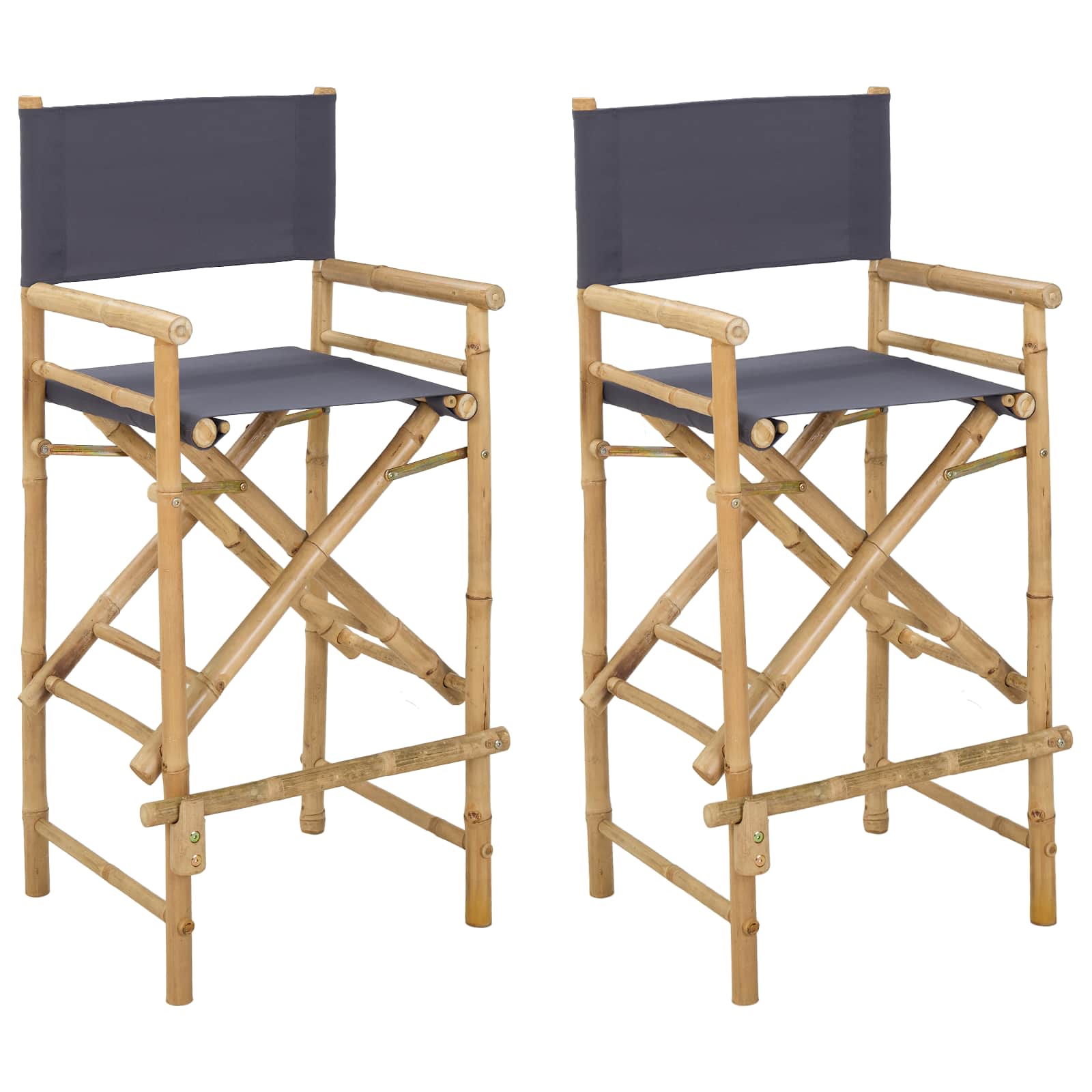 Sedia Direttore Pieghevole 2 pcs Naturale 58 x 48 x 115 cm | homemem39