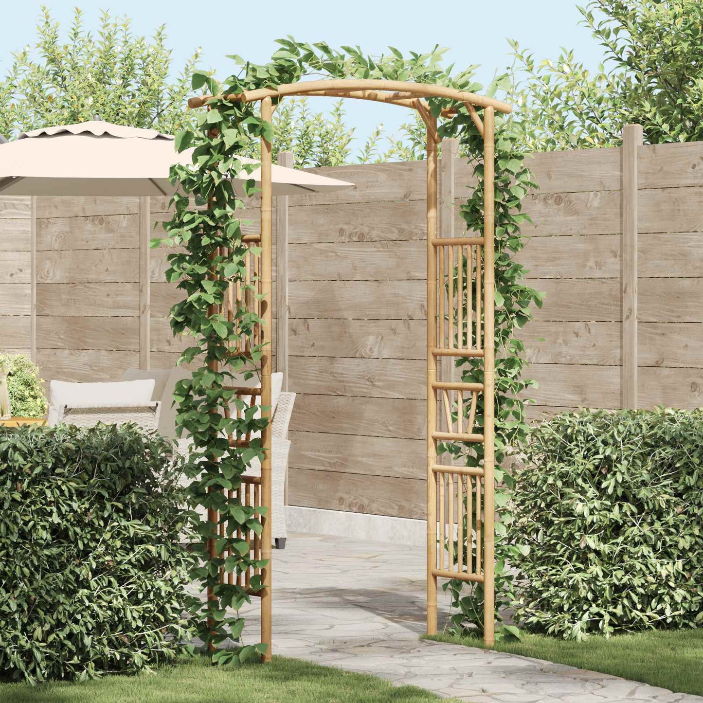 Arco da Giardino Naturale 110 x 40 x 205 cm Bambù | homemem39