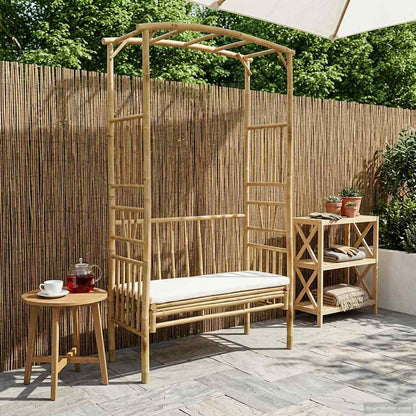 Arco da Giardino con Panchina Bianco Crema 115 x 50 x 205 cm | homemem39