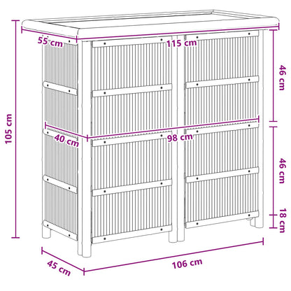 Tavolo da bar da esterno Naturale 115 x 55 x 105 cm Bambù