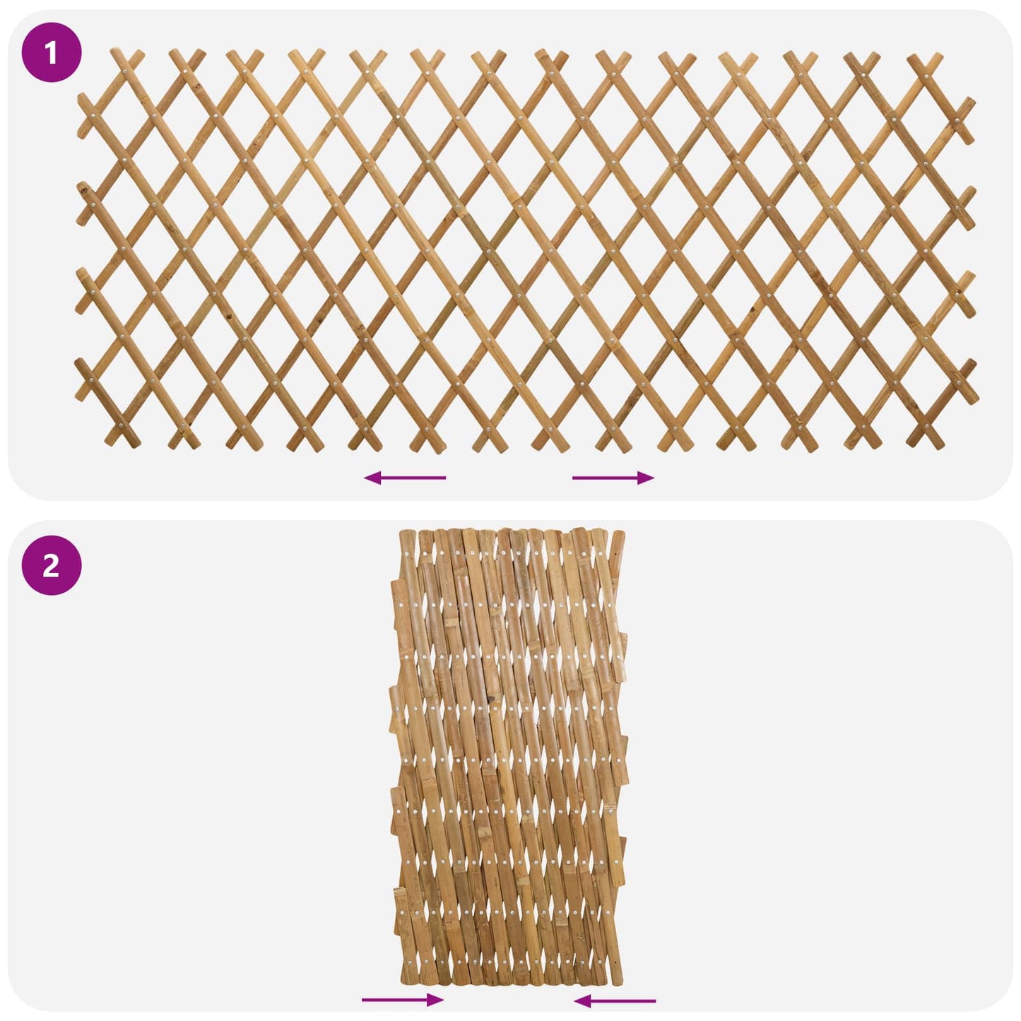 Recinto Trellis Espandibile 2 pcs Marrone Chiaro 100 x 105 cm | homemem39