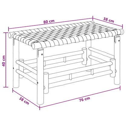 Panchina da giardino Naturale 80 x 38 x 40 cm Bambù | homemem39