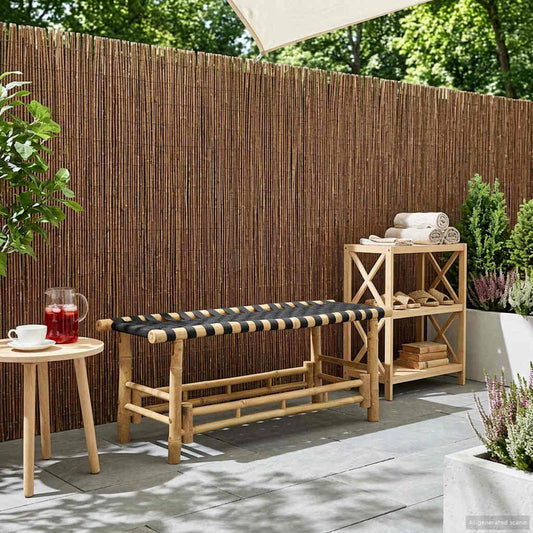 Panchina da giardino Naturale 110 x 38 x 40 cm Bambù | homemem39