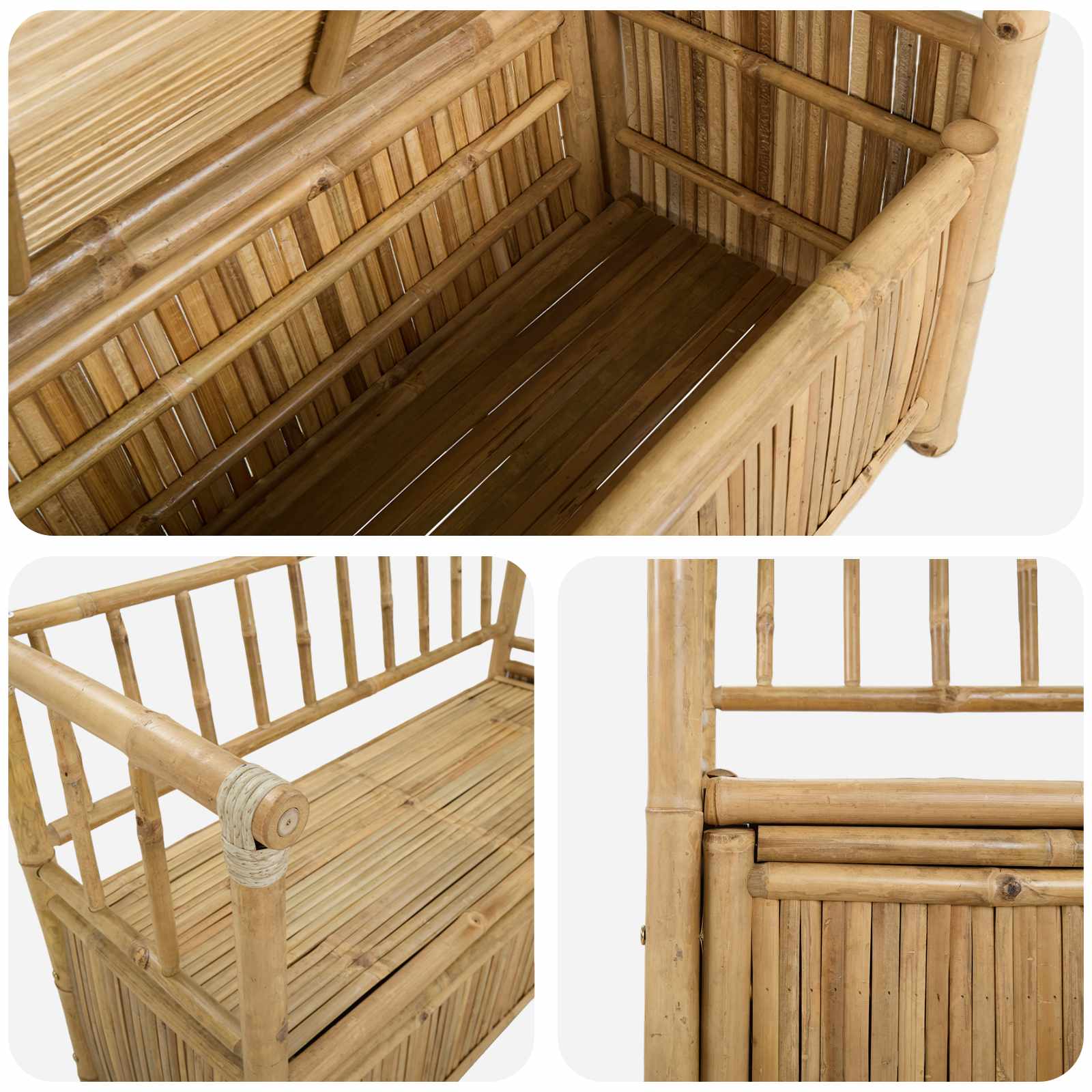 Panca da Giardino con Contenitore Naturale 110 x 47 x 80 cm | homemem39
