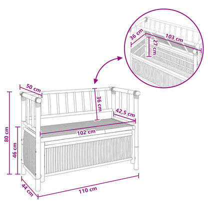 Panca da Giardino con Contenitore Naturale 110 x 47 x 80 cm | homemem39