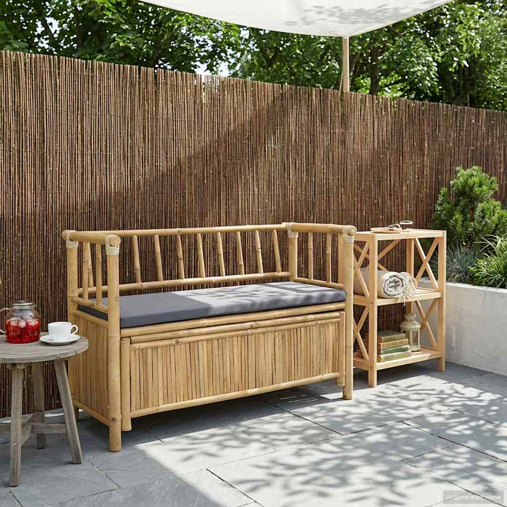 Panca da Giardino con Contenitore Naturale 110 x 47 x 80 cm | homemem39