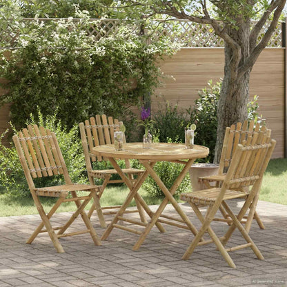 Sedia da Giardino 4 pcs Naturale Bambù