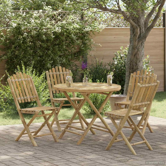 Sedia da Giardino 4 pcs Naturale Bambù