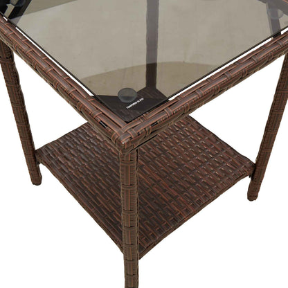 Set di divani da esterno 2 pz 5-Numero di posti Marrone e Rosso