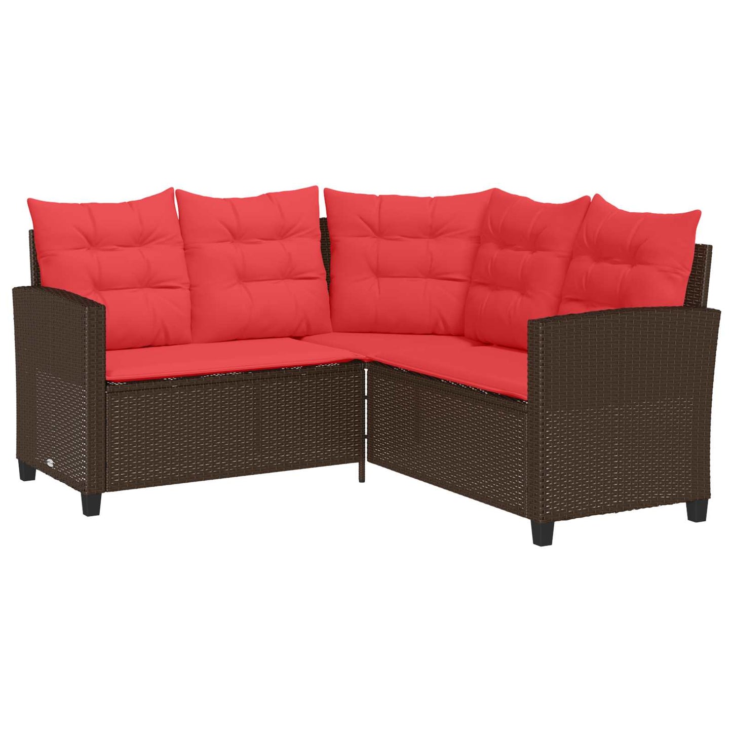 Set di divani da esterno 2 pcs Marrone e Rosso polyrattan | homemem39