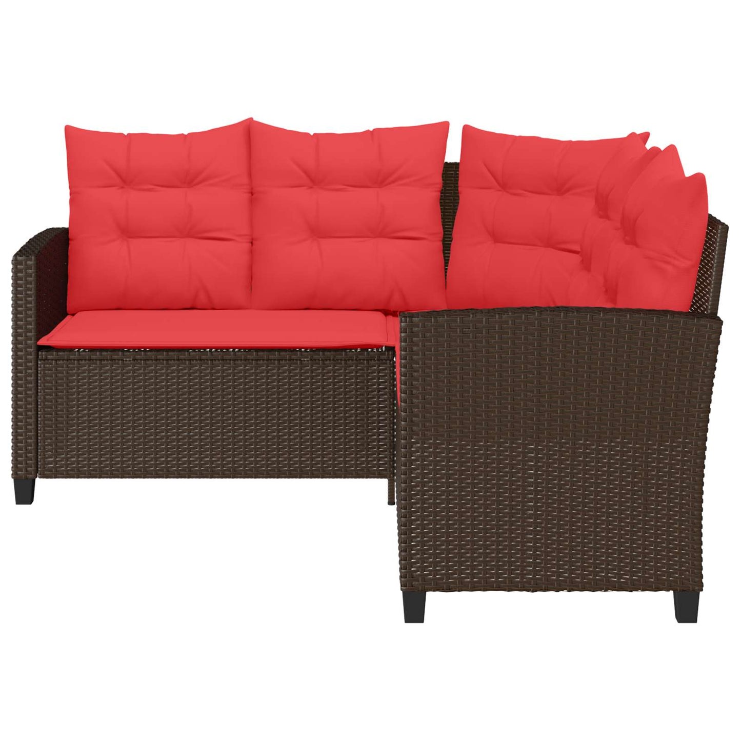 Set di divani da esterno 2 pcs Marrone e Rosso polyrattan | homemem39