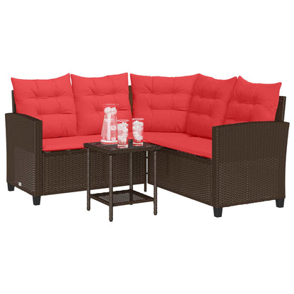 Set di divani da esterno 2 pcs Marrone e Rosso polyrattan | homemem39