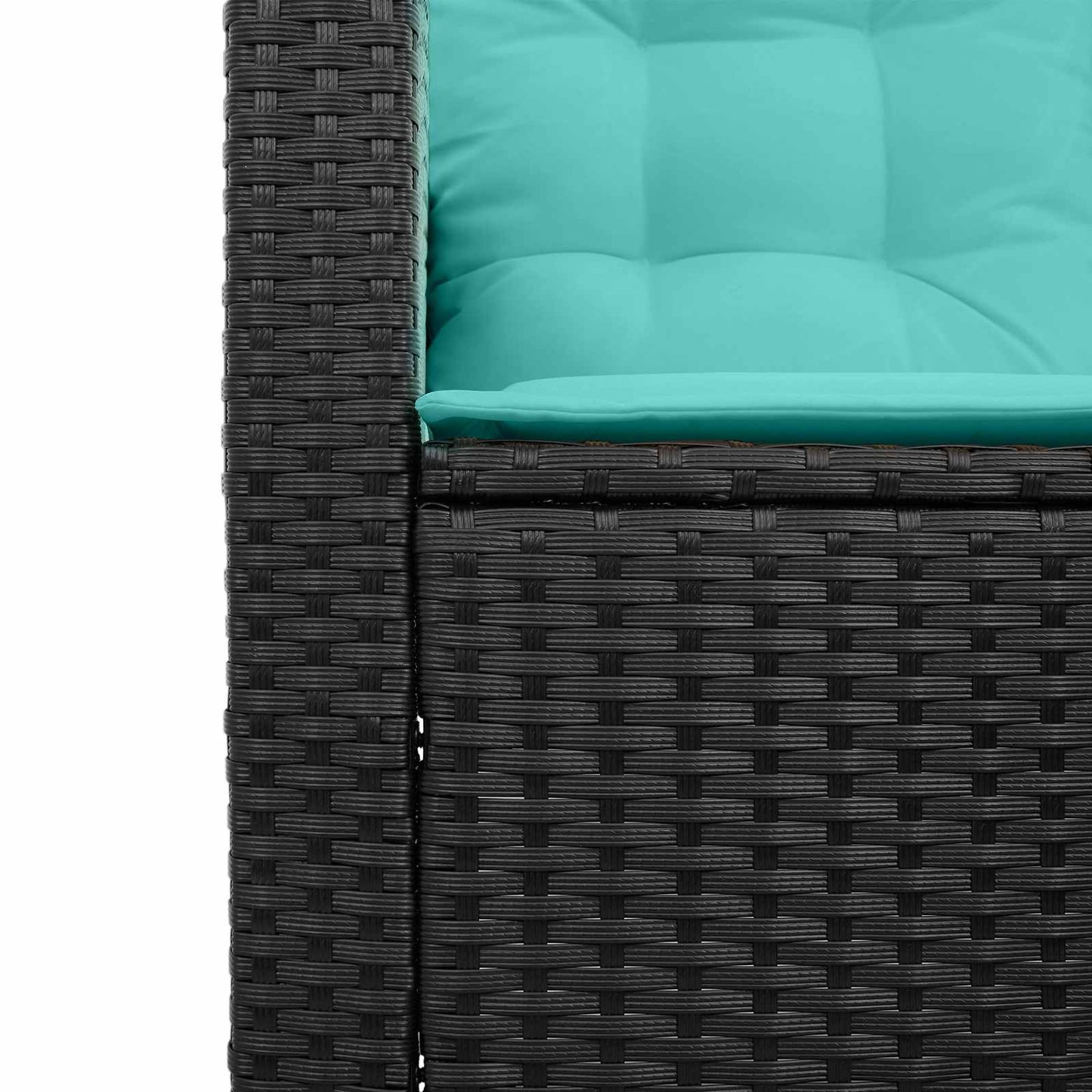 Divano da giardino 2 pcs Nero e Turchese Poly Rattan | homemem39