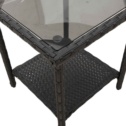 Divano da giardino 2 pcs Nero e Turchese Poly Rattan | homemem39
