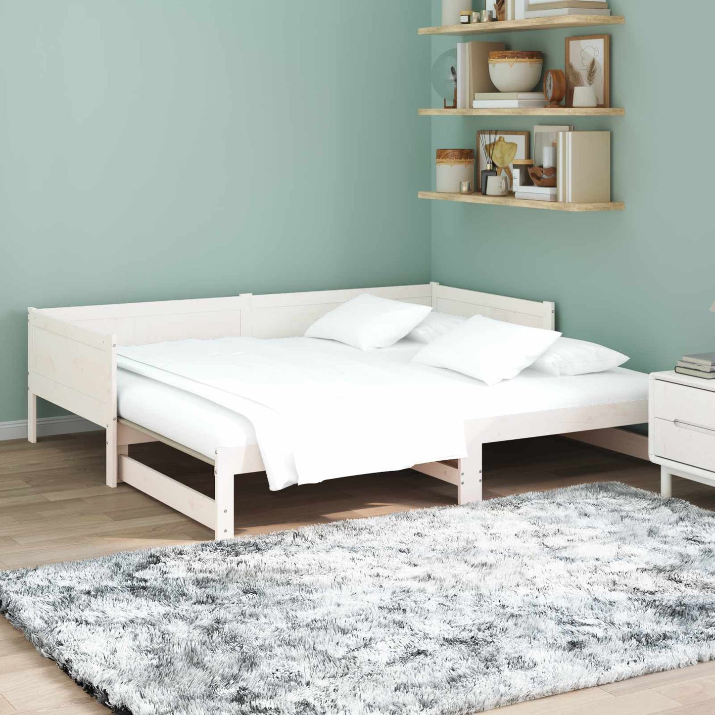 Letto Giorno Estraibile Bianco 180 x 200 cm Pino massello | homemem39