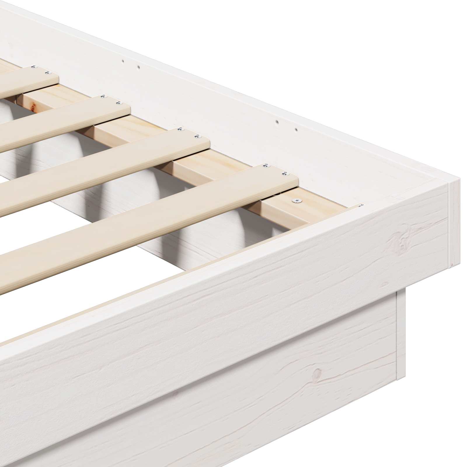 Struttura del letto Bianco 200 x 200 cm Pino massello | homemem39