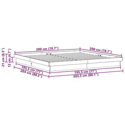Struttura del letto Bianco 200 x 200 cm Pino massello | homemem39