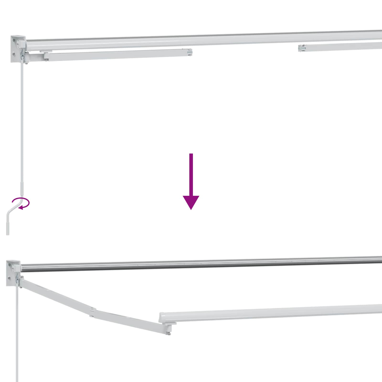 Struttura della tenda elettrica retrattile Bianco 3,5 x 2 m - homemem39