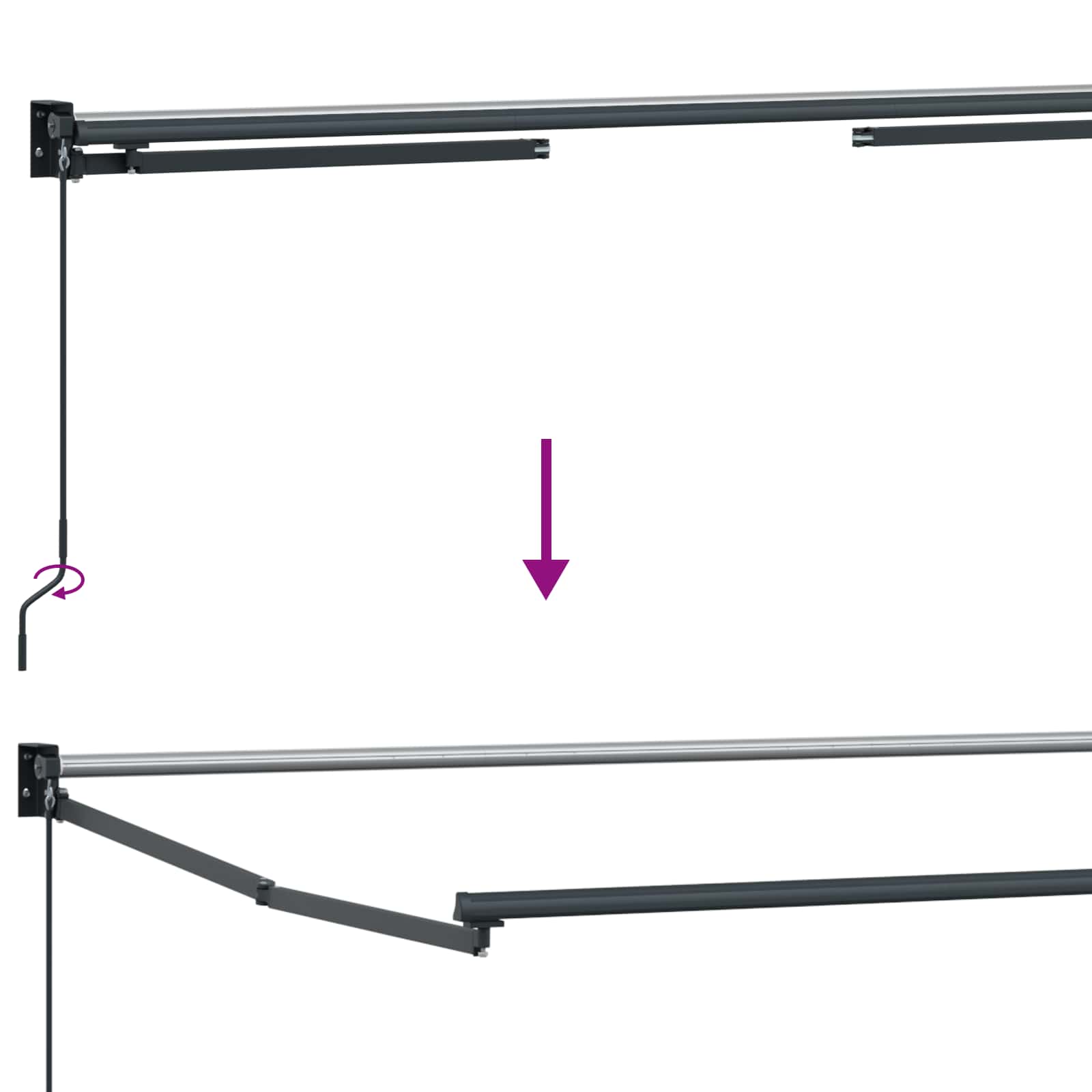 Struttura della tenda elettrica retrattile Antracite 2,5 x 2 m - homemem39