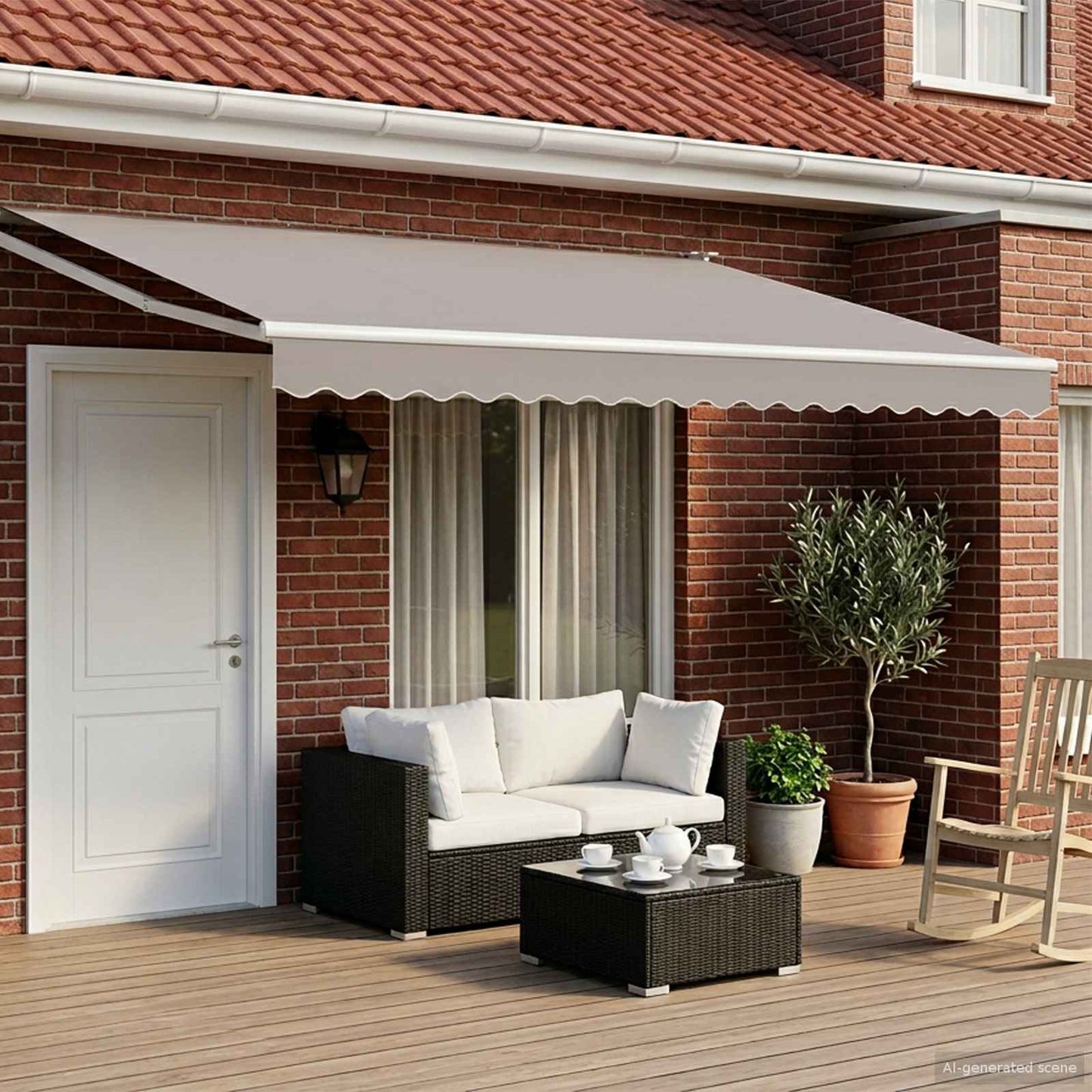 Struttura della tenda elettrica retrattile Bianco 4,5 × 3 m