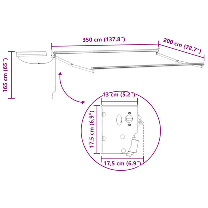 Struttura della tenda elettrica retrattile Bianco 3,5 x 2 m - homemem39