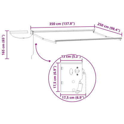 Struttura della tenda elettrica retrattile Bianco 3,5 x 2,5 m - homemem39