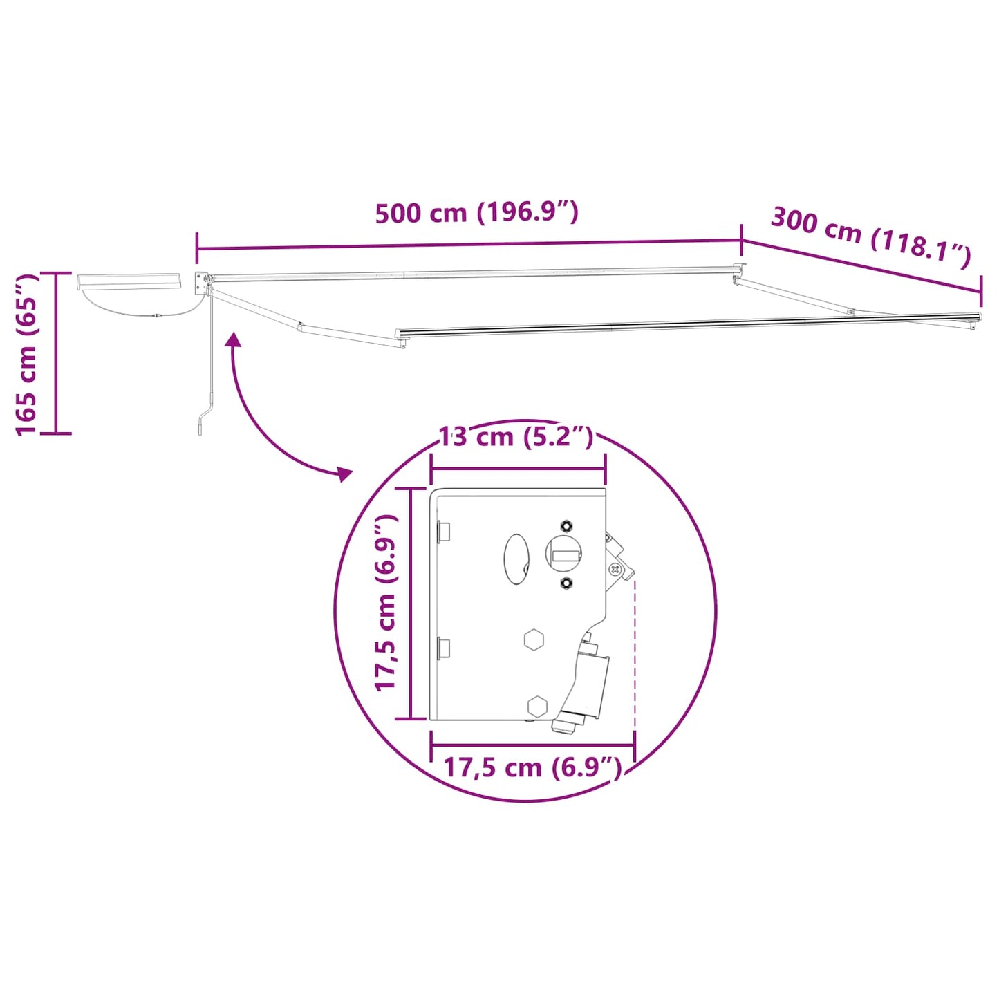 Struttura della tenda elettrica retrattile Antracite 5 x 3 m - homemem39