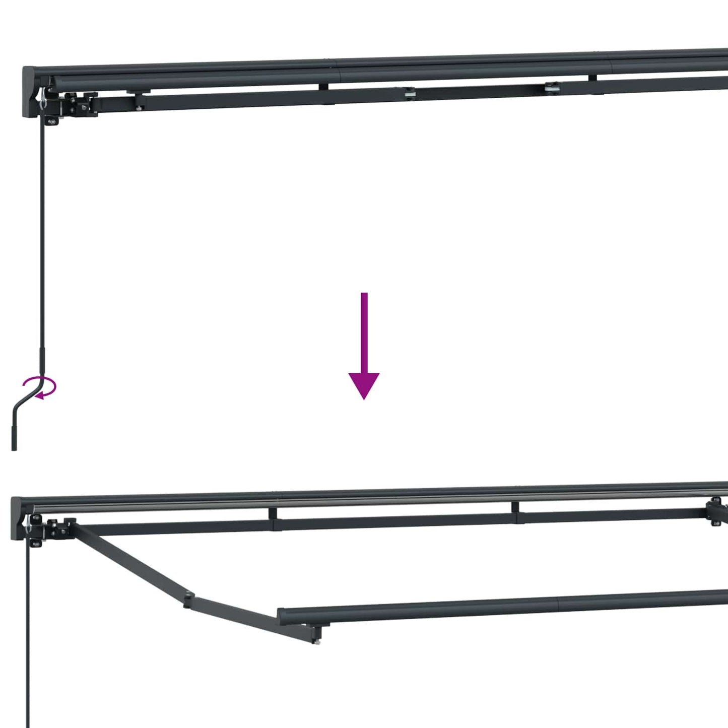 Telaio di tenda manuale Regolabile Antracite 3,5 x 2 m Acciaio | homemem39