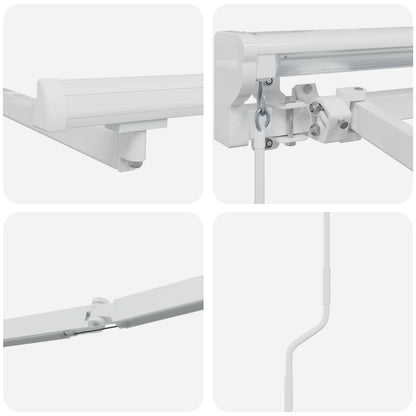 Cornice per Tenda Manuale con LED Bianco 3 x 2 m Alluminio | homemem39
