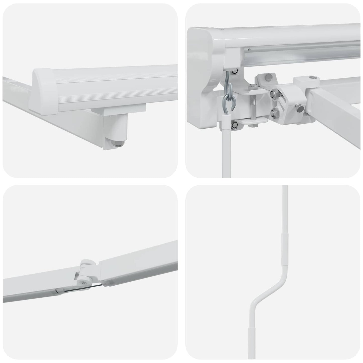 Cornice per Tenda Manuale con LED Bianco 4 × 3 m Alluminio | homemem39