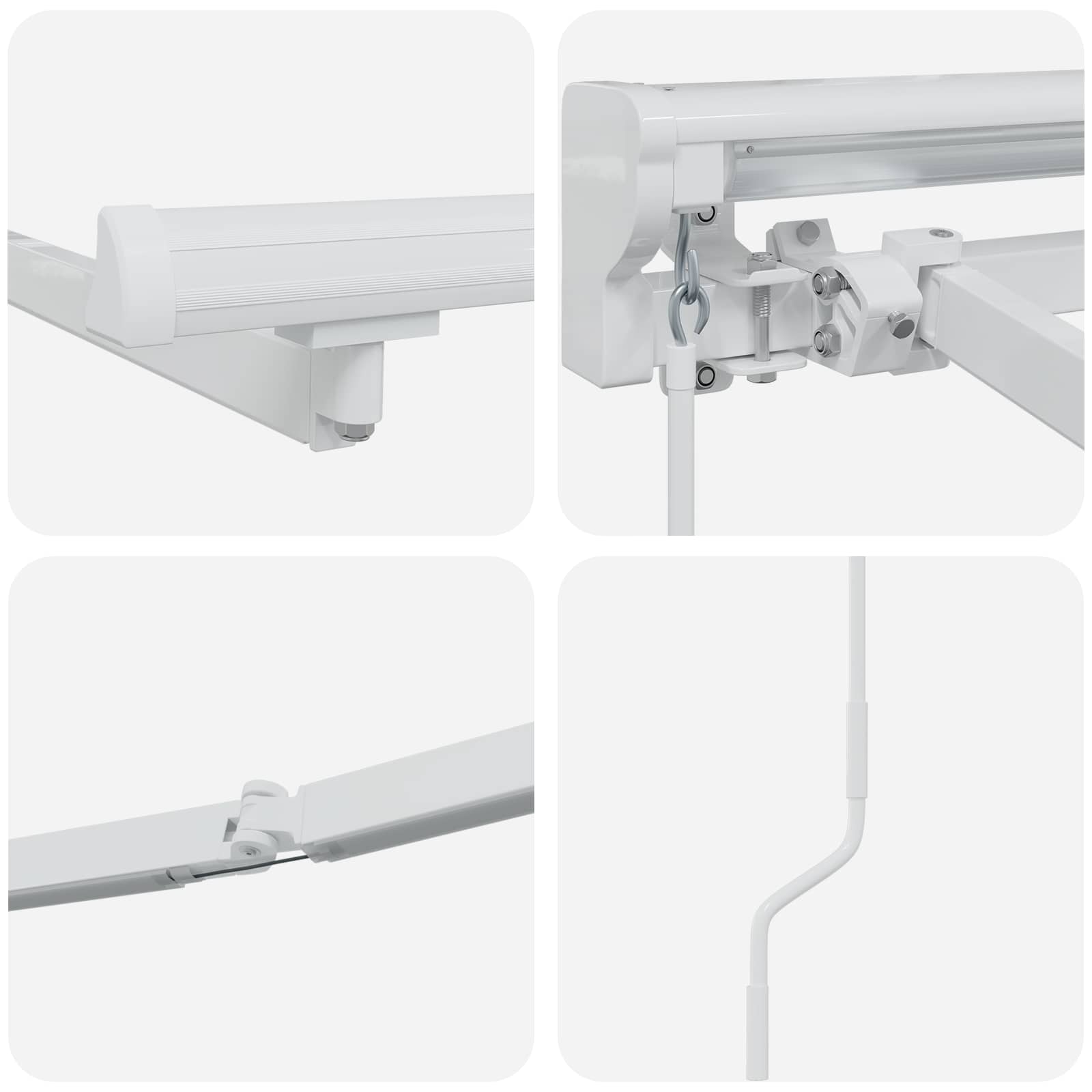 Cornice per Tenda Manuale con LED Bianco 5 x 3 m Alluminio | homemem39