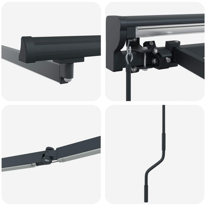 Cornice per Tenda Manuale con LED Antracite 3,5 x 2,5 m | homemem39