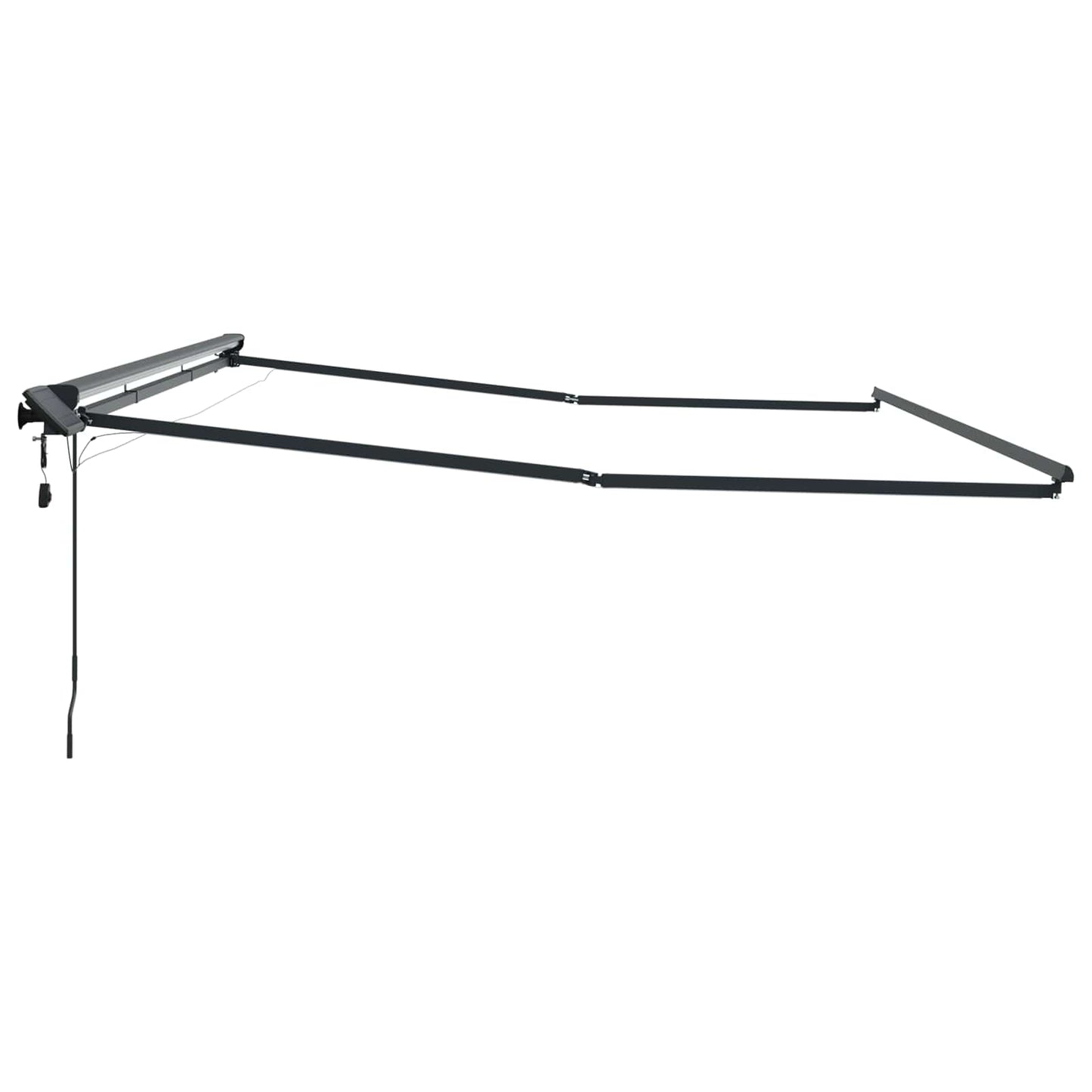 Cornice per Tenda Manuale con LED Antracite 4 × 3 m Alluminio | homemem39
