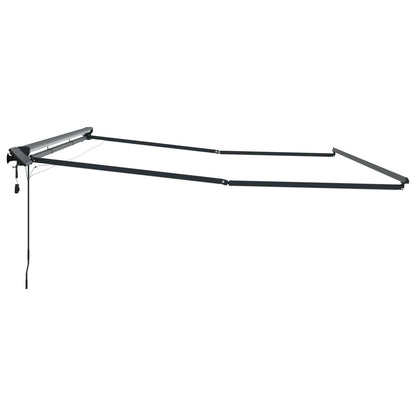 Cornice per Tenda Manuale con LED Antracite 5 × 3,5 m Alluminio | homemem39