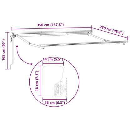 Struttura della tenda elettrica retrattile Bianco 3,5 x 2,5 m | homemem39