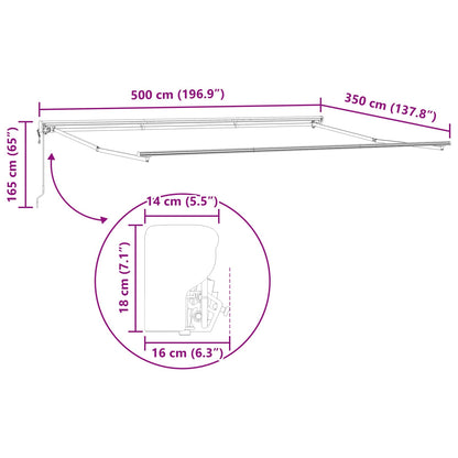 Struttura della tenda elettrica retrattile Antracite 5 × 3,5 m