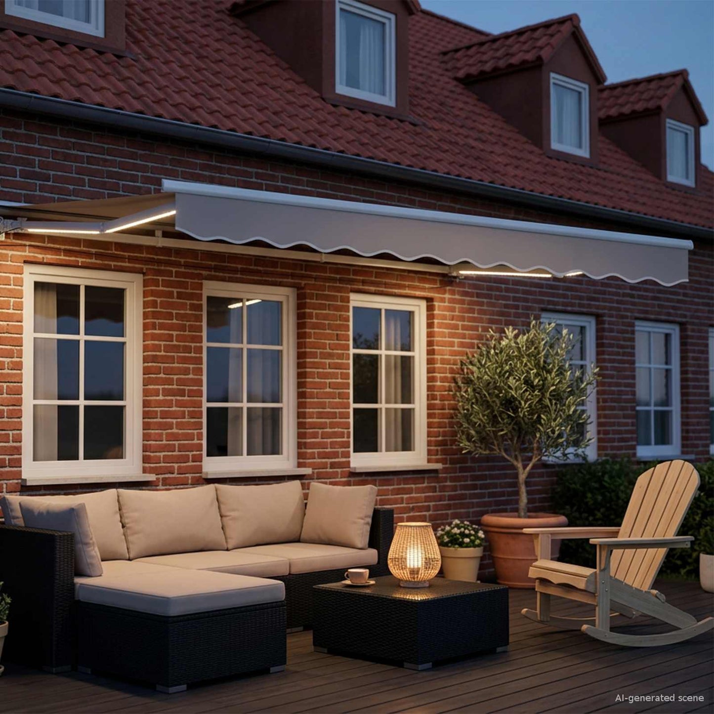 Telaio tenda elettrica con LED Bianco 3 x 2,5 m Alluminio | homemem39