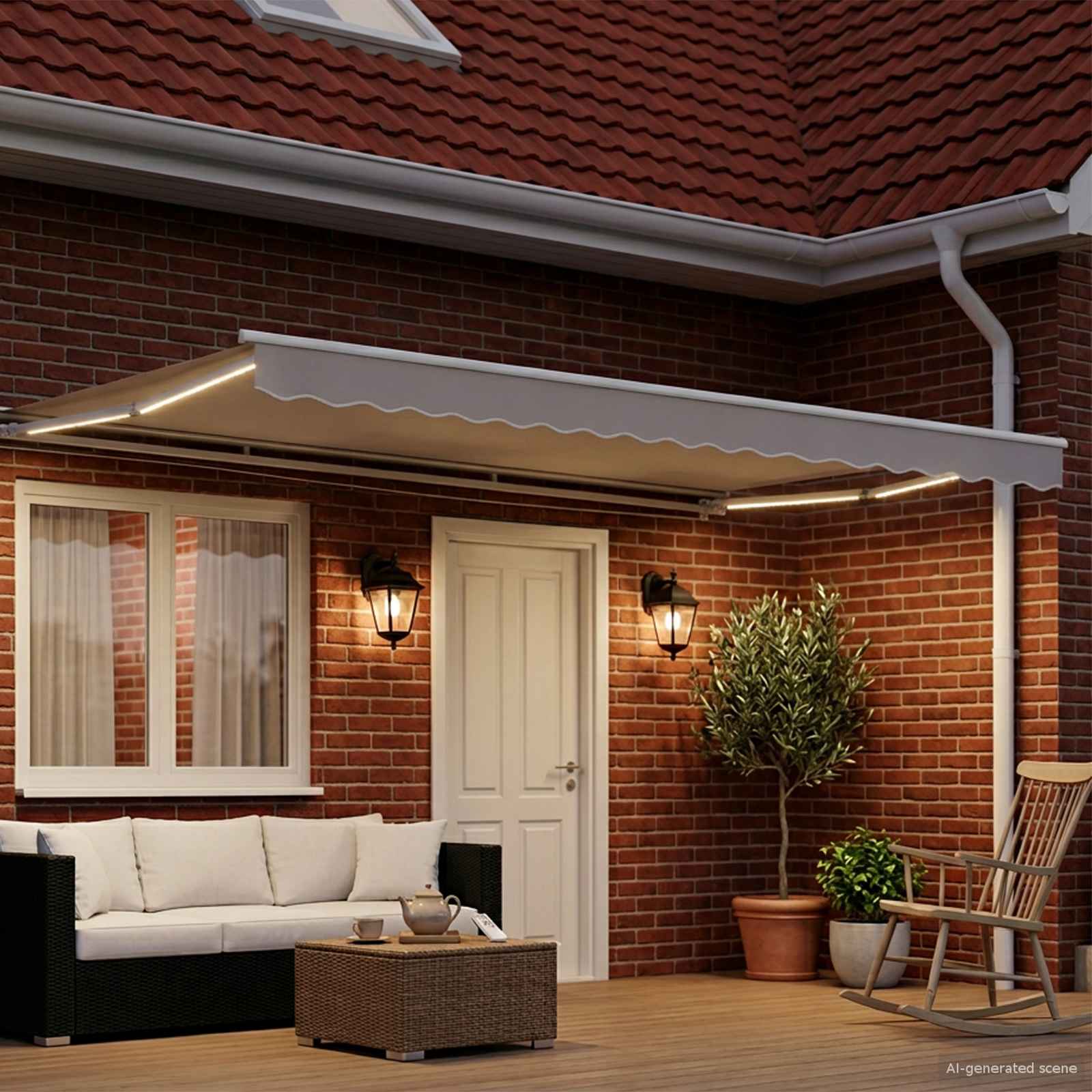Telaio tenda elettrica con LED Bianco 4 × 3 m Alluminio | homemem39