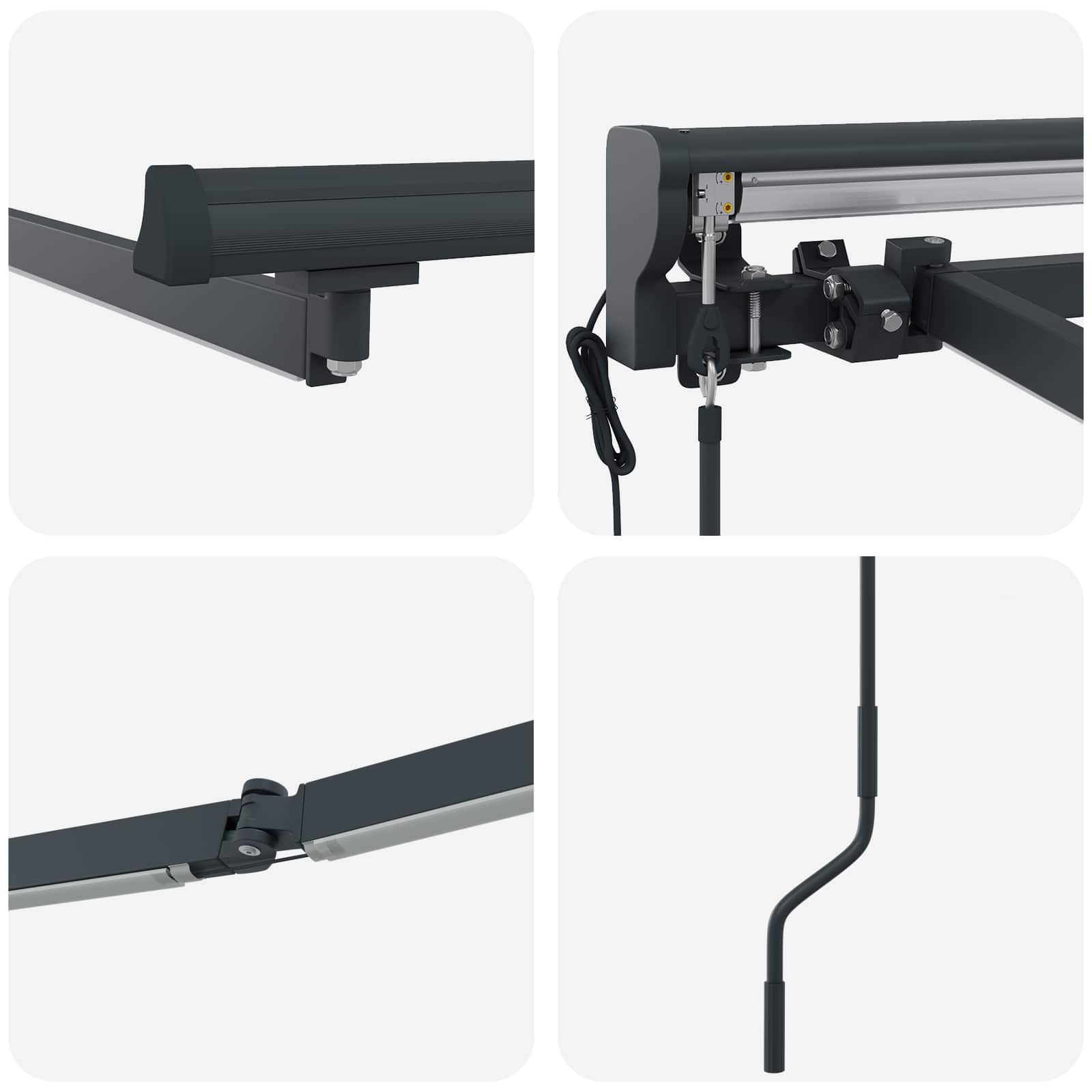 Telaio tenda elettrica con LED Antracite 3,5 x 2 m Alluminio | homemem39