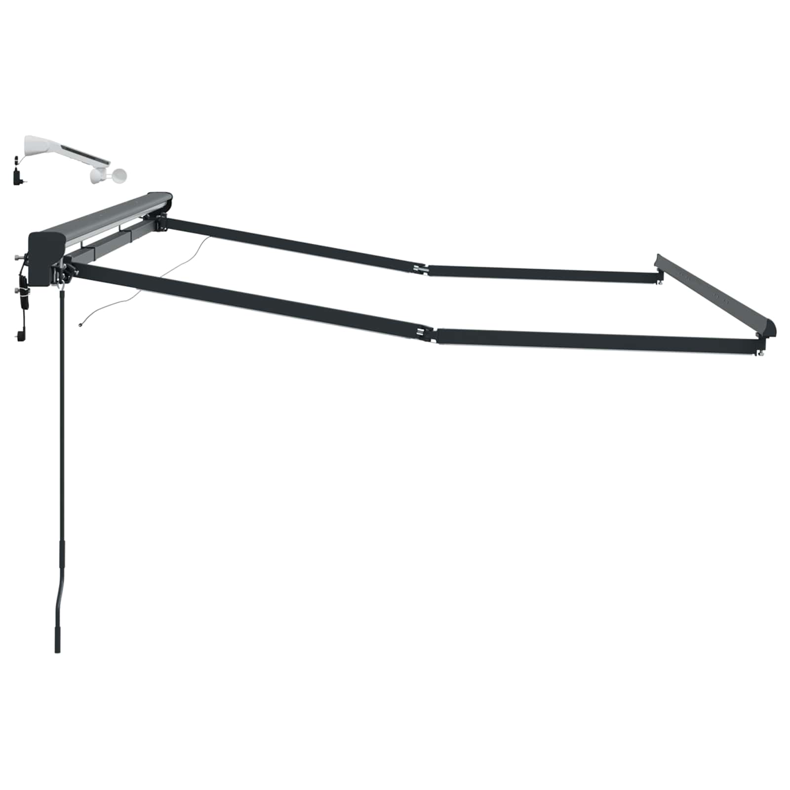 Telaio tenda elettrica con LED Antracite 3,5 x 2 m Alluminio | homemem39