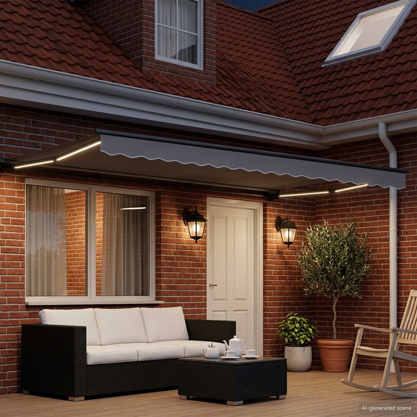 Telaio tenda elettrica con LED Antracite 4 x 2 m Alluminio | homemem39