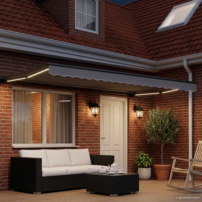 Telaio tenda elettrica con LED Antracite 4 x 2 m Alluminio | homemem39