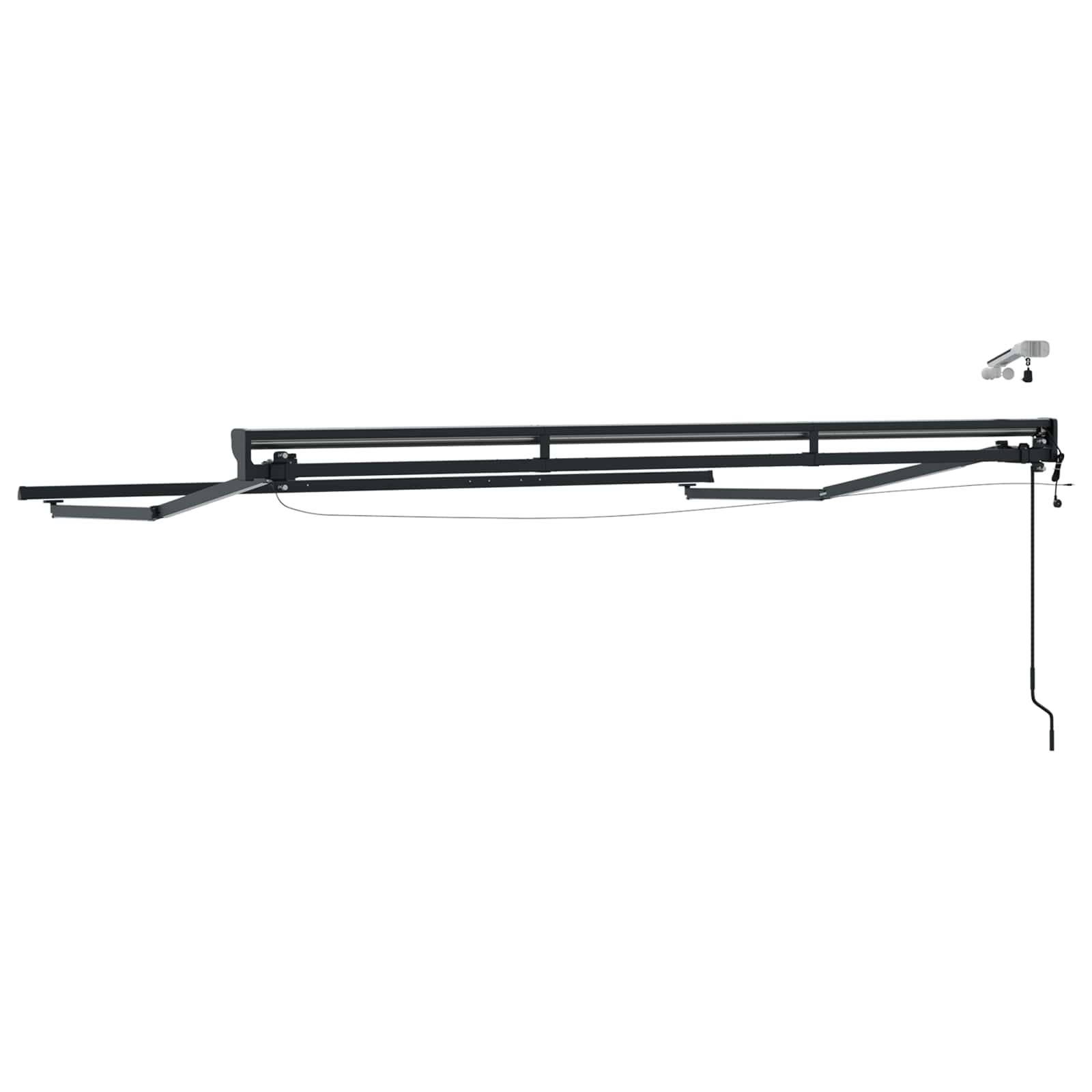 Telaio tenda elettrica con LED Antracite 3,5 x 2,5 m Alluminio | homemem39