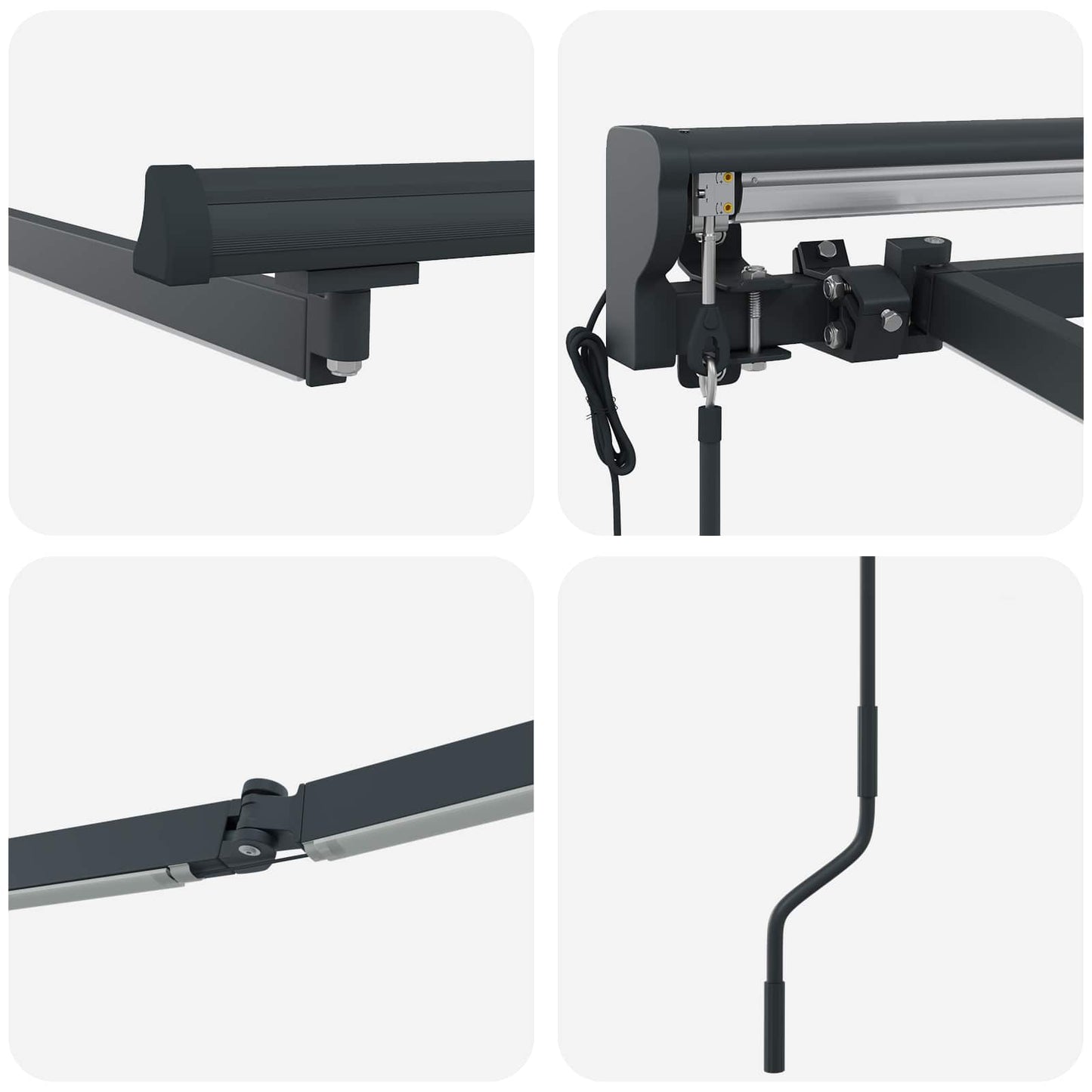 Telaio tenda elettrica con LED Antracite 4,5 × 3,5 m Alluminio | homemem39