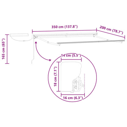 Struttura della tenda elettrica retrattile Bianco 3,5 x 2 m