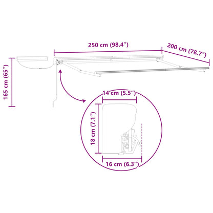 Struttura della tenda elettrica retrattile Antracite 2,5 x 2 m | homemem39