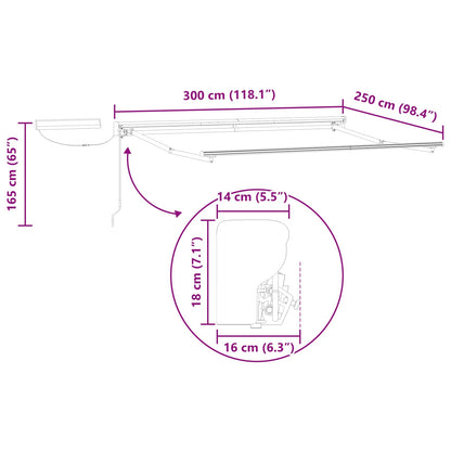 Struttura della tenda elettrica retrattile Antracite 3 x 2,5 m | homemem39