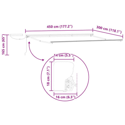 Struttura della tenda elettrica retrattile Antracite 4,5 × 3 m | homemem39